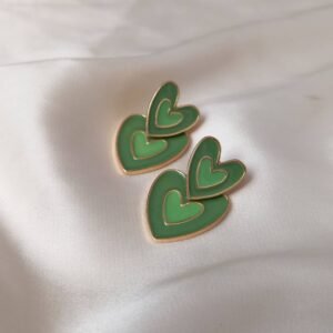Green Heart Convertible Earrings