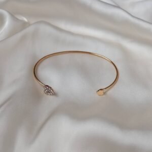 Gold Heart Bangle Bracelet - Gold Jewellery In The UK, Accessories, Gold Bangle, Bangle Jewellery,Minimal Bangle Bracelet,Gift For Her