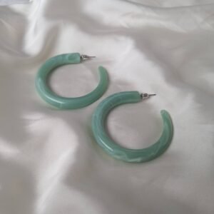 Sage Green Chunky Resin Hoop Earrings