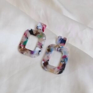 Speckled Resin Drop Earrings – Multicoloured Confetti Earrings