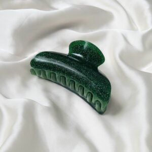 Green Glitter Hair Clamp- Hair Clip, Green Hair Accessories, Green Hair Claw, Minimalistic Hair Clips, Funky Hair Clip, Hair Clips In The UK