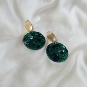 Emerald Green Resin Drop Earrings