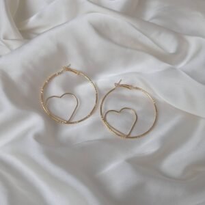 Gold Heart Hoop Earrings