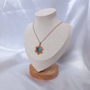Gold Flower Yin & Yang Necklace - Yin And Yang Necklaces,Retro Flower Necklace,Gold Necklaces In The UK,Gold Jewellery In The UK, Funky