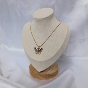Rainbow Butterfly Charm Necklace - Chain Necklaces,Gold Butterfly Necklace,Gold Necklaces In The UK,Gold Jewellery In The UK, Rainbows