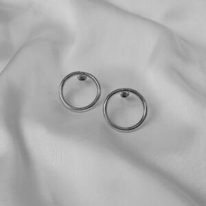 Silver Circle Hoop Earrings