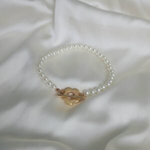 Faux Pearl Daisy Bracelet - Pearl Jewellery, Accessories, Flower Bracelet, Bead Bracelet, Classy Bracelet, Cute Bracelet, Daisy Jewelley