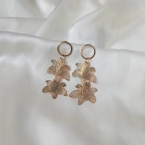 Gold Sprig Hoop Earrings
