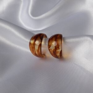 Chunky Tortoiseshell Resin Hoop Earrings
