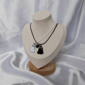 2 Piece Ghost Friendship Necklace Set - Bestie Necklace,Magnetic Necklaces,2 Best Friends Necklace,Novelty Friendship Necklace Set,Gift