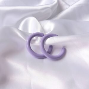 Purple Chunky Acrylic Hoop Earrings