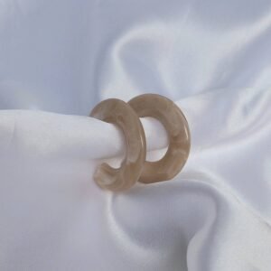 Nude Chunky Resin Hoop Earrings