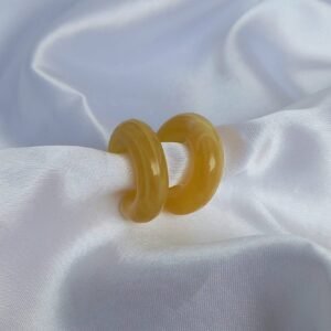 Chunky Mustard Yellow Hoop Earrings