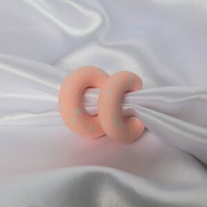 Chunky Peach Speckled Hoop Earrings