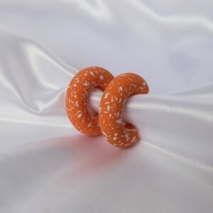 Chunky Orange Speckled Hoop Earrings
