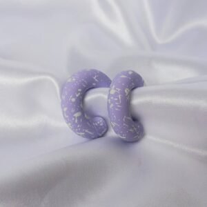 Chunky Lilac Speckled Hoop Earrings