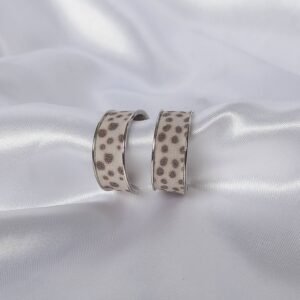 Silver Leopard Print Hoop Earrings