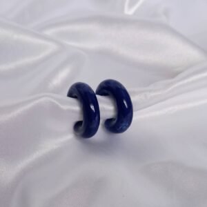 Chunky Navy Resin Hoop Earrings