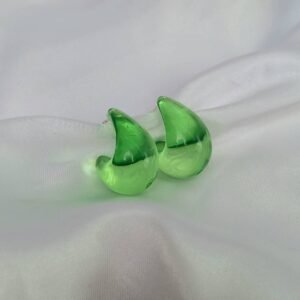 Chunky Lime Green Resin Hoop Earrings