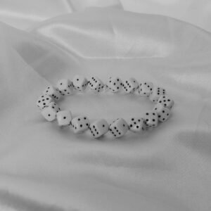 Dice Bead Bracelets - Dice Bracelet,Dice Bead Jewellery In The UK,Dice Bead Bracelets In The UK,White Bracelet,White Beaded Bracelets