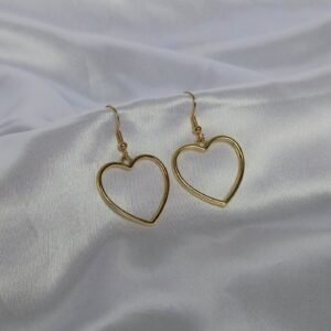 Gold Heart Hoop Earrings