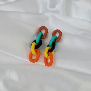 Rainbow Chain Link Drop Earrings