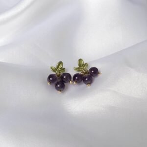 Purple Grape Drop Earrings
