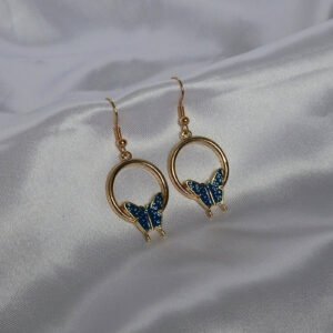 Blue Butterfly Drop Earrings