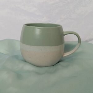 Large Green Striped Mug - Coffee Cup,Gifts For Her,Herbal Tea Cup,Pastel Green Mug,Speckled Mug,Stripy Mugs,Stripes,Green Mugs In The UK