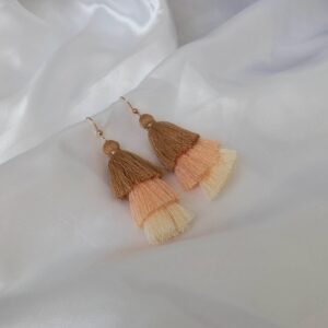 Neutral Tassel Drop Earrings