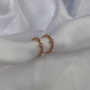 Gold Beaded Huggie Hoop Earrings