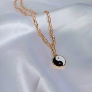 Gold Chain Yin & Yang Necklace-Yin And Yang Necklaces,Retro Necklaces,Gold Necklaces In The UK,Gold Jewellery In The UK,Minimalist Necklaces