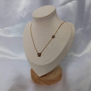 Gold Paper Plane Style Necklace - Small Gold Necklaces In The UK,Gold Jewellery In The UK,Airplane Neclace,Star Necklace,Star Jewellery