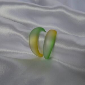 Chunky Yellow & Green Ombre Hoop Earrings