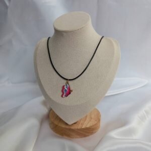 Pink Butterfly Charm Necklace - Pink Butterfly Necklaces,Pink Butterfly Jewellery,Butterflies,Black Necklaces In The UK,Jewellery In The UK