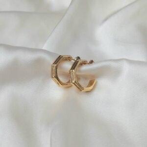 Gold Textured Hoop Earrings