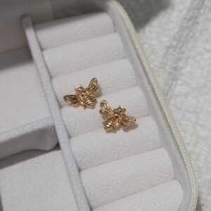 Gold Bee Stud Earrings