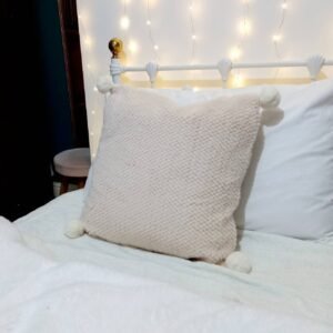 Fluffy Cushion Cover - Pom Pom Cushion,Neutral Cushion,Basic Cushions In The UK,Geometric,White Bohemian,Housewarming Gift,Throw Pillows