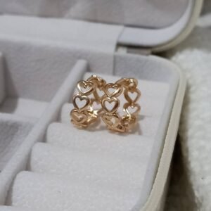 Gold Heart Hoop Earrings