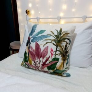 Flower Cushion Cover - Tropical Cushion,Green Cushion,Floral Cushion,Housewarming Gift,Throw Pillows,Scatter Cushions In The UK,Home Decor